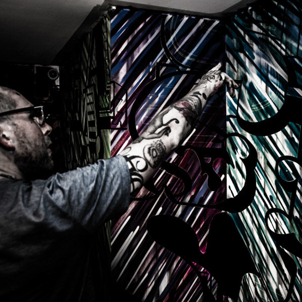 Ben Eine Graffiti for Converse BTS photographer Michal Podrucki