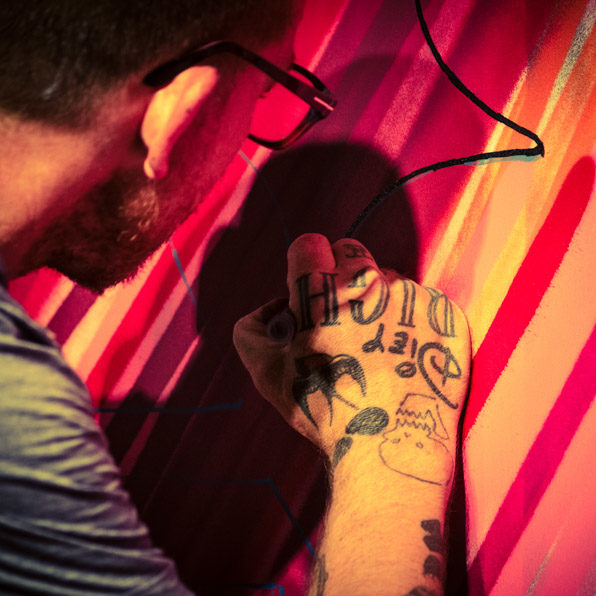 Ben Eine Graffiti for Converse BTS photographer Michal Podrucki