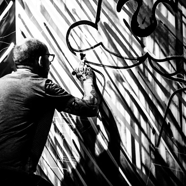 Ben Eine Graffiti for Converse BTS photographer Michal Podrucki