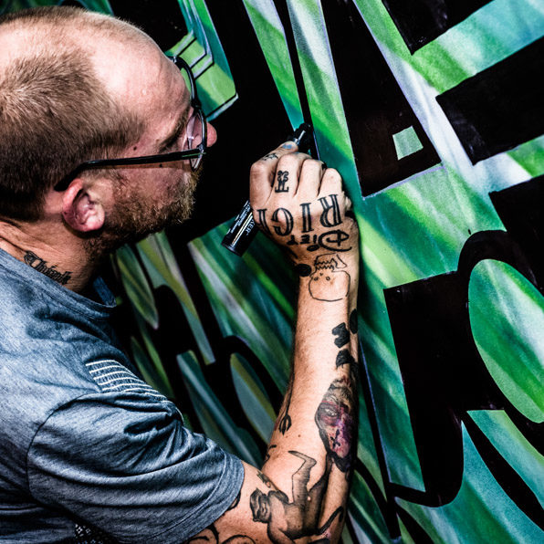 Ben Eine Graffiti for Converse BTS photographer Michal Podrucki