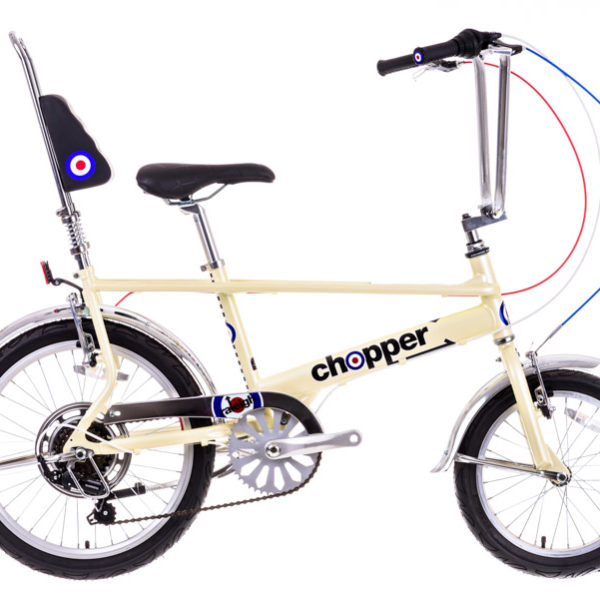 Raleigh Chopper bicycle on white background isolated