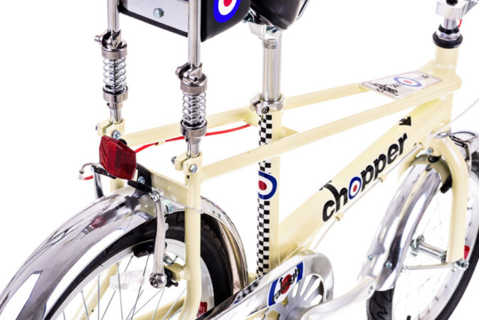 Raleigh Chopper bicycle on white background isolated