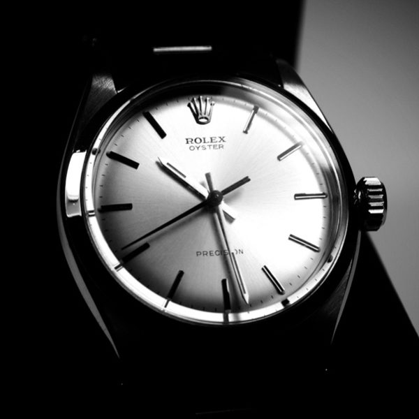 Rolex Oyster watch in gift box B&W photograph