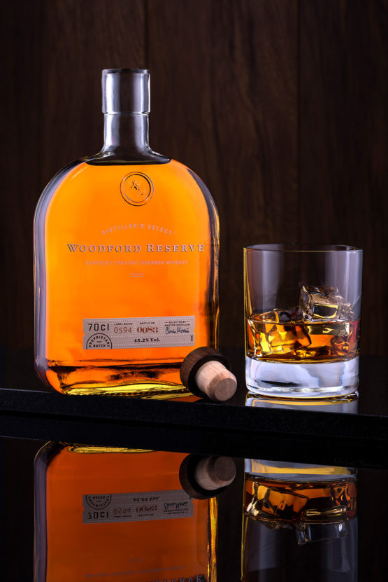 Product Photographer Nottingham Woodford Reserve Whiskey Bottle