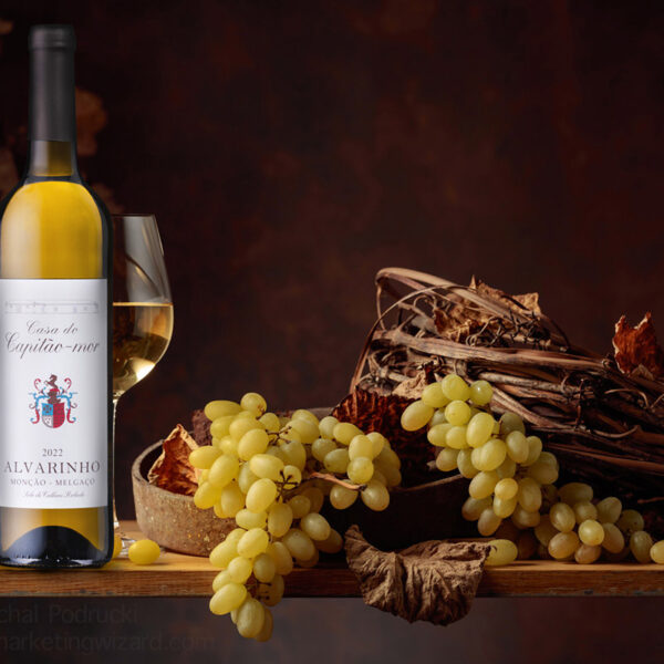 wine bottle product photography specialist UK Casa do Capitao More Alvarinho